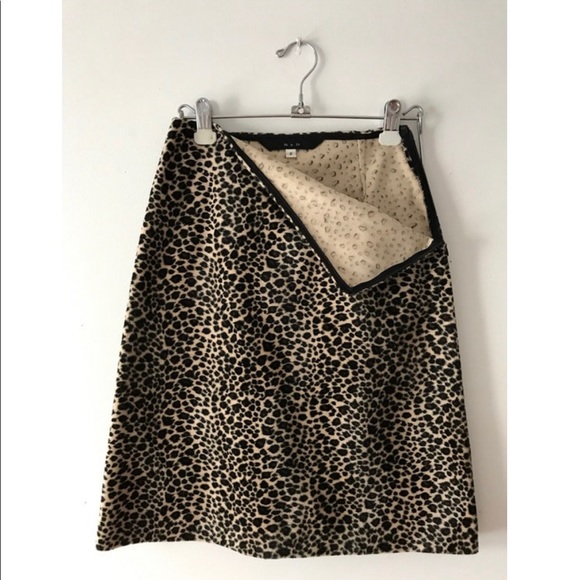 SEXY Vintage 90's S&D Faux Fur Leopard Print A-Line MIDI Skirt US Size 2 - Picture 2 of 4